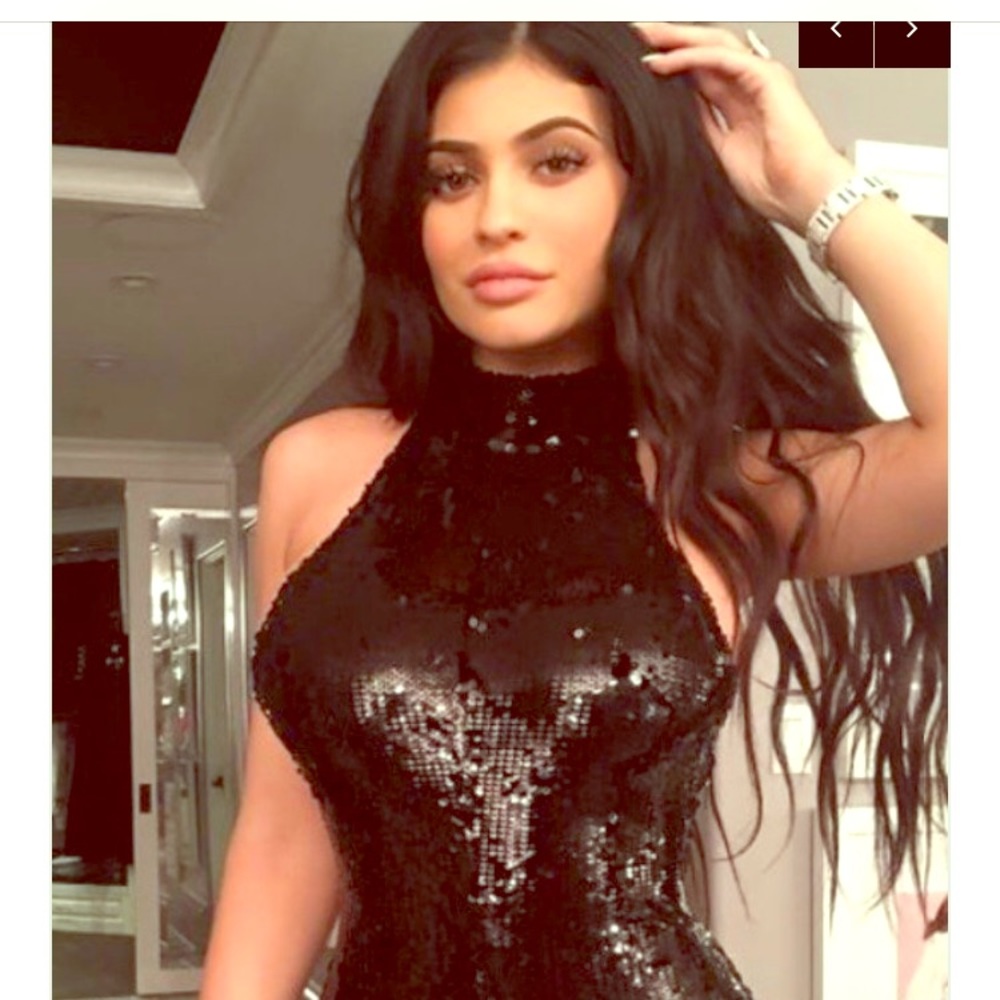Holt Kylie sequin jumpsuit in black xs